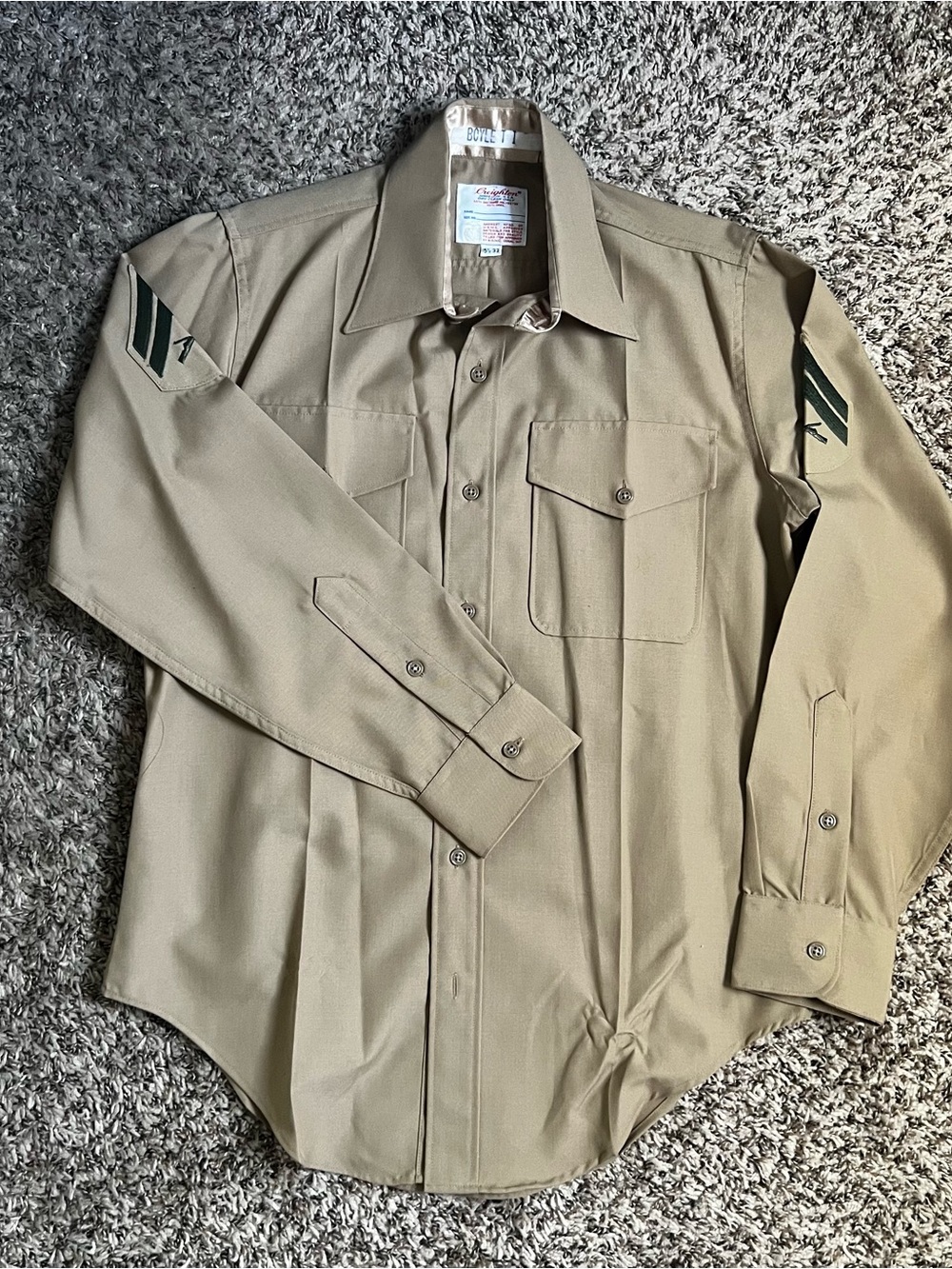 Vintage 1999 Creighton USMC Khaki Uniform Shirt